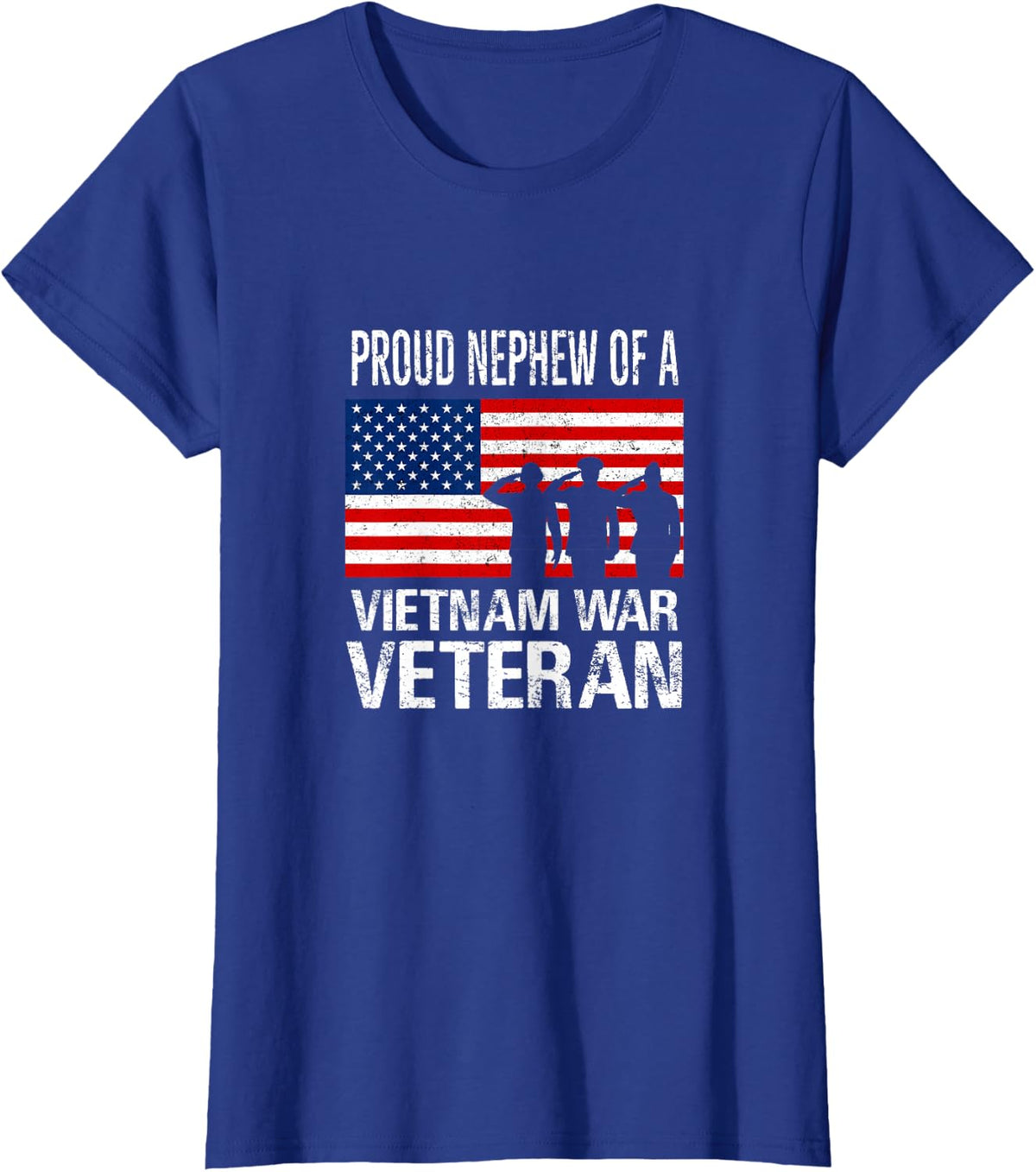 Proud Nephew Vietnam War Veteran Matching Uncle Vet T-Shirt - Royal Blue