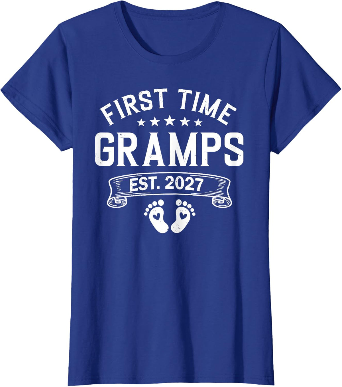 Gramps 2027 Family First Time Gramps Est 2027 T-Shirt - Royal Blue