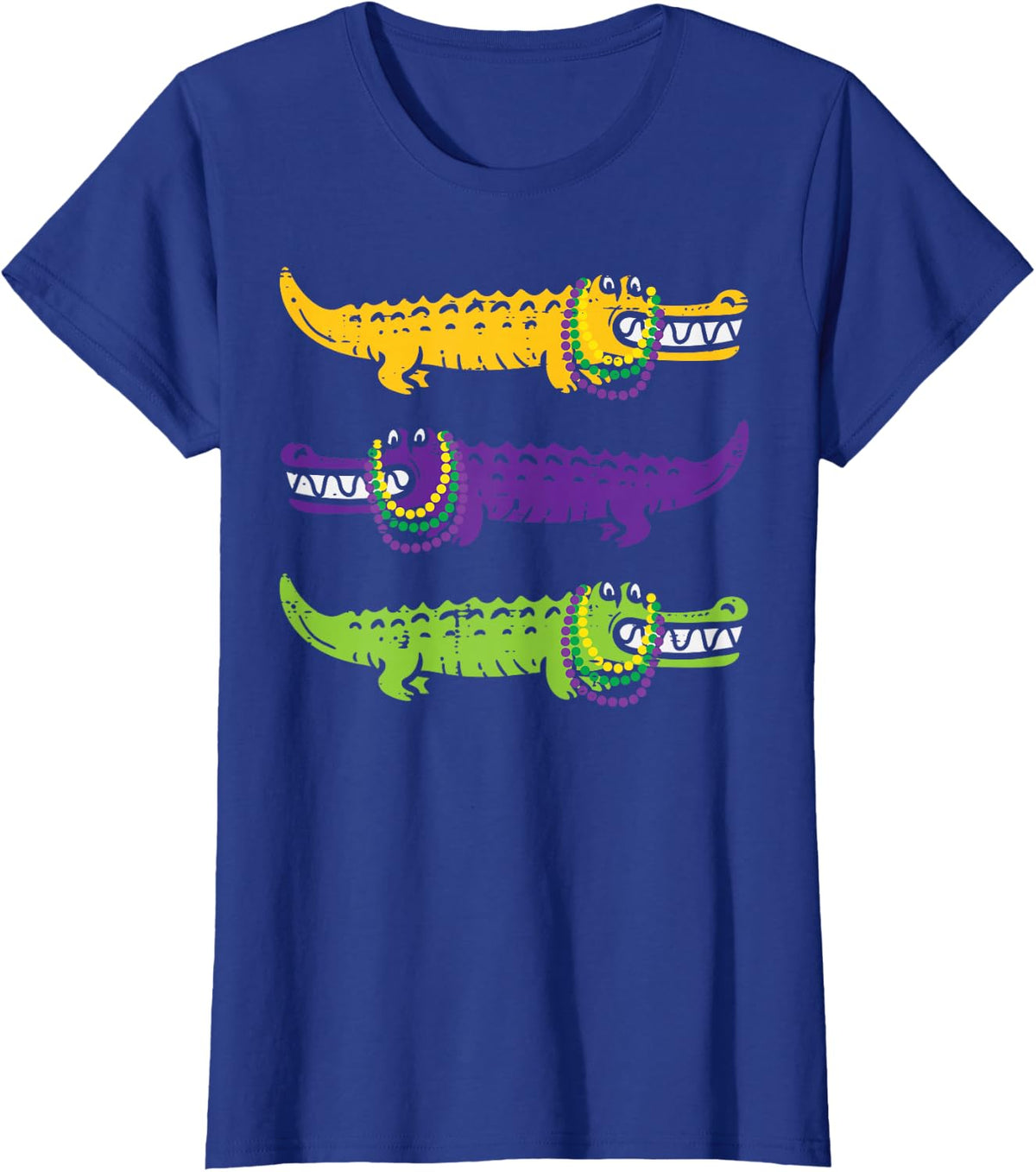 Aligator Crocodiles Louisiana Mardi Gras Women Men Kids T-Shirt Small - Royal Blue