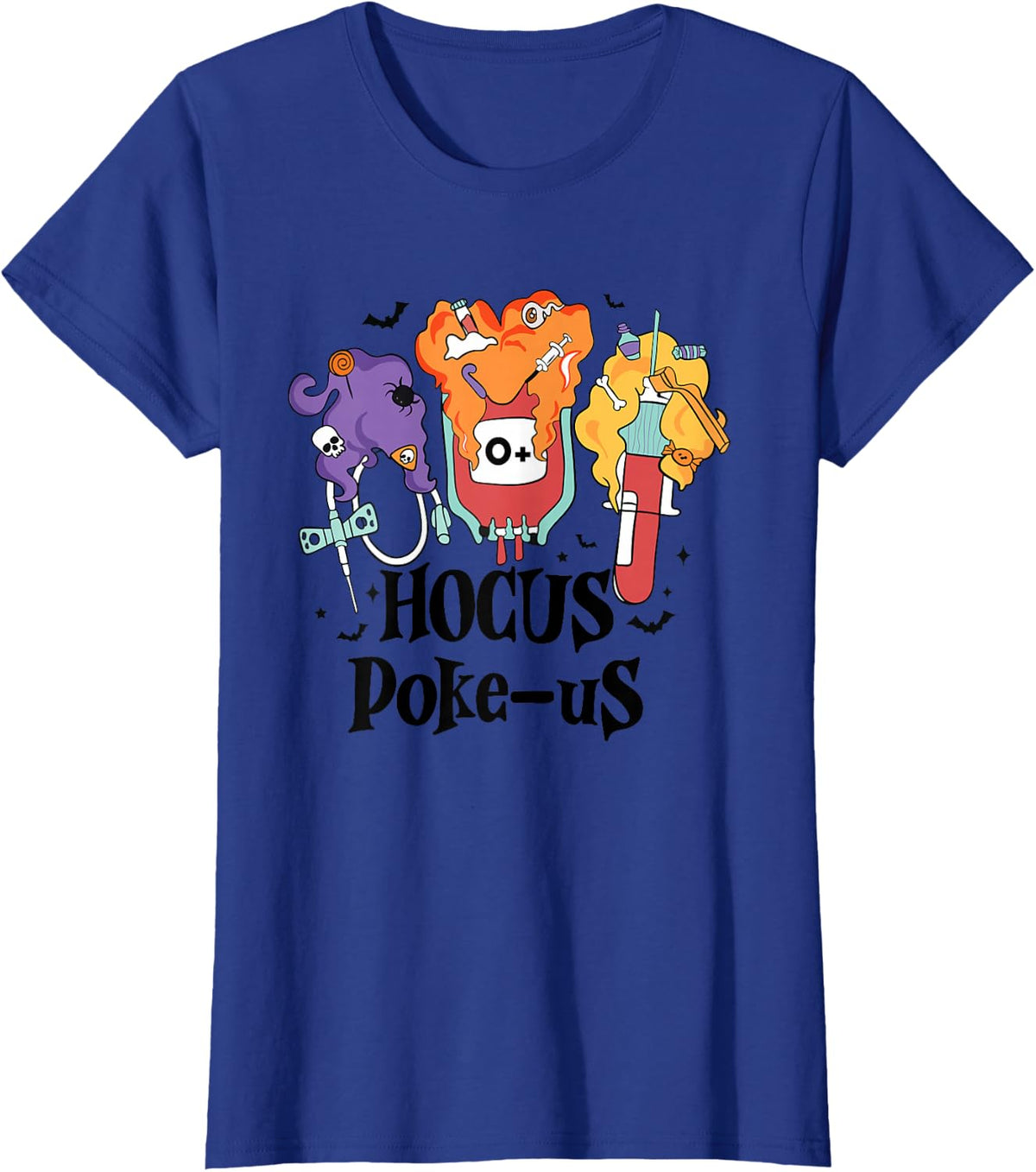 Phlebotomist Medical Lab Tech Nurse Halloween Spooky Health T-Shirt - Royal Blue
