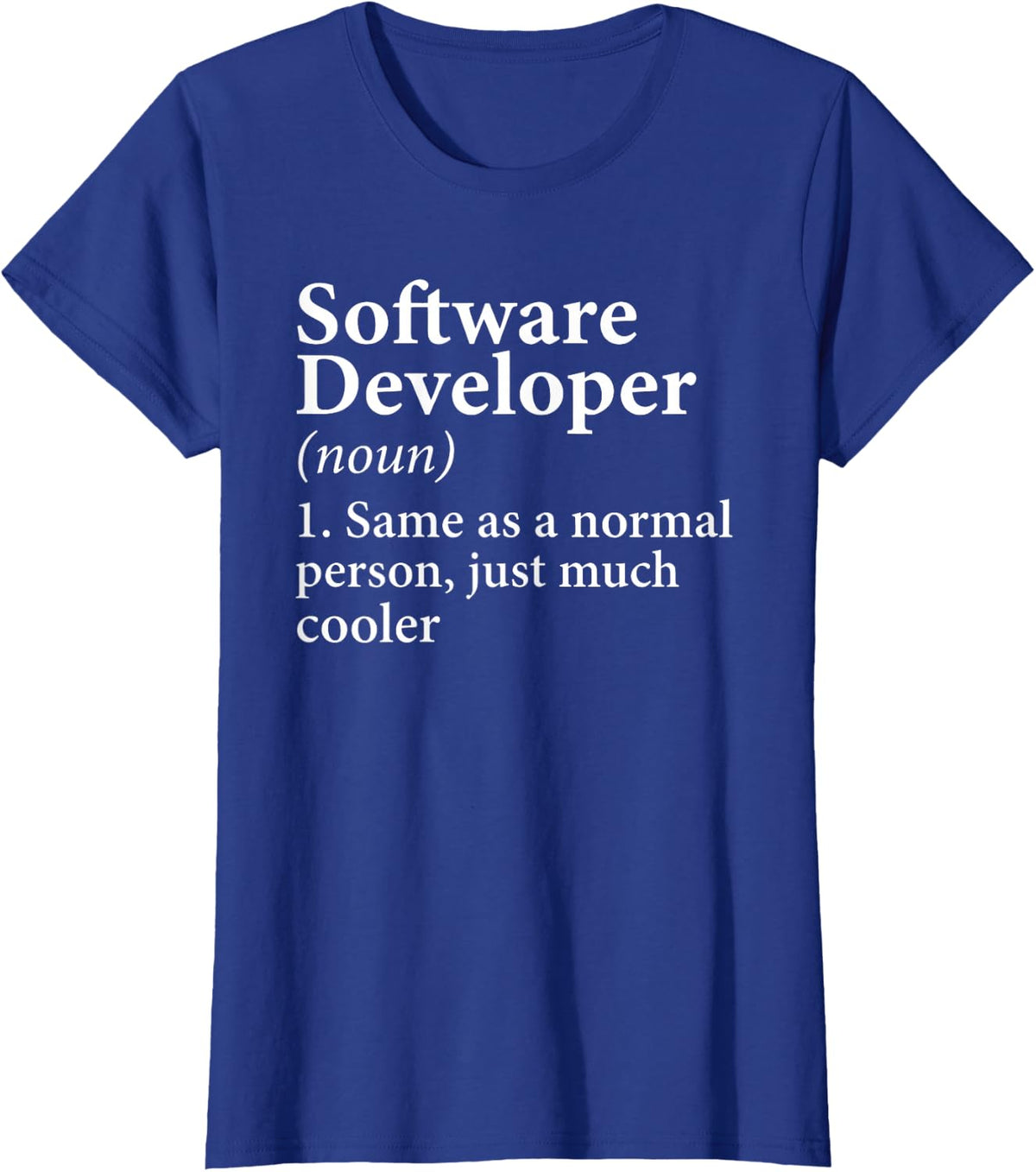 Software Developer Definition Programmer Coder Definition T-Shirt - Royal Blue