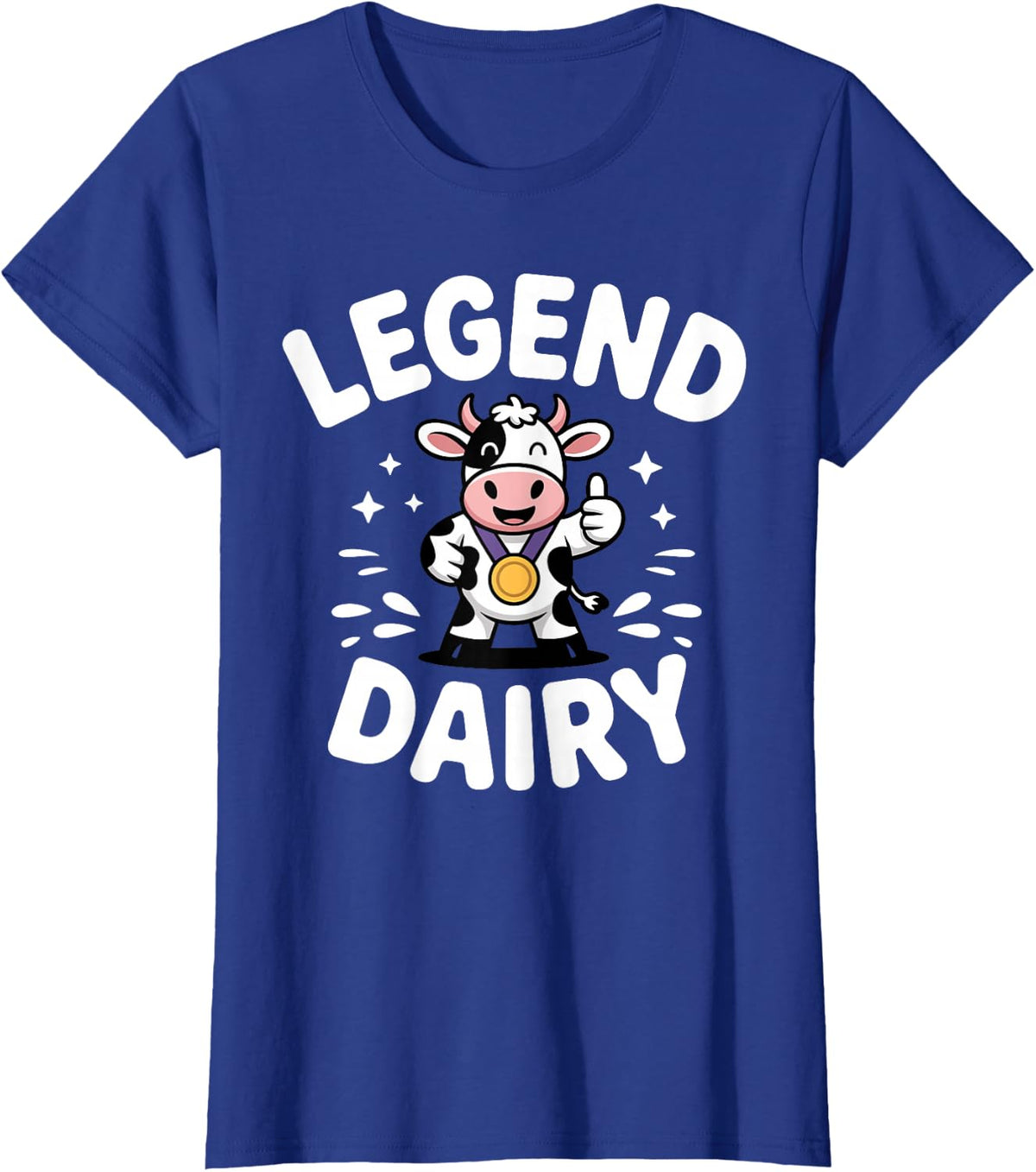 Funny Cow Print Design for Men Women Dairy Farmer Cow Lover T-Shirt - Royal Blue