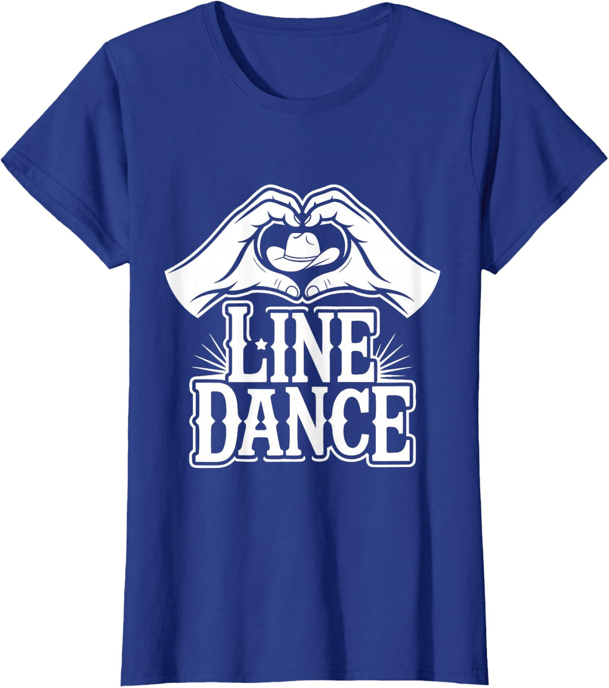 Line Dance Love Hand Heart Country T-Shirt - Royal Blue