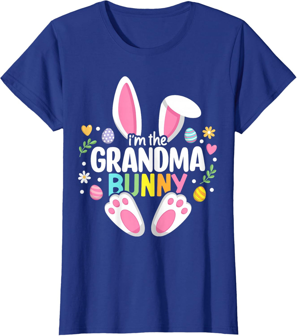 Easter Grandma Bunny Nana Happy Easter Day Family Matching T-Shirt - Royal Blue
