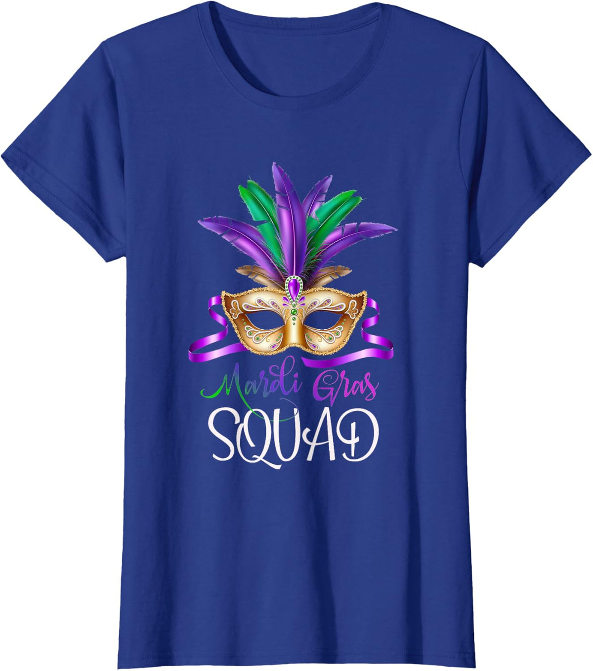 Mardi Gras Costume Mardi Gras Squad Mask T-Shirt - Royal Blue
