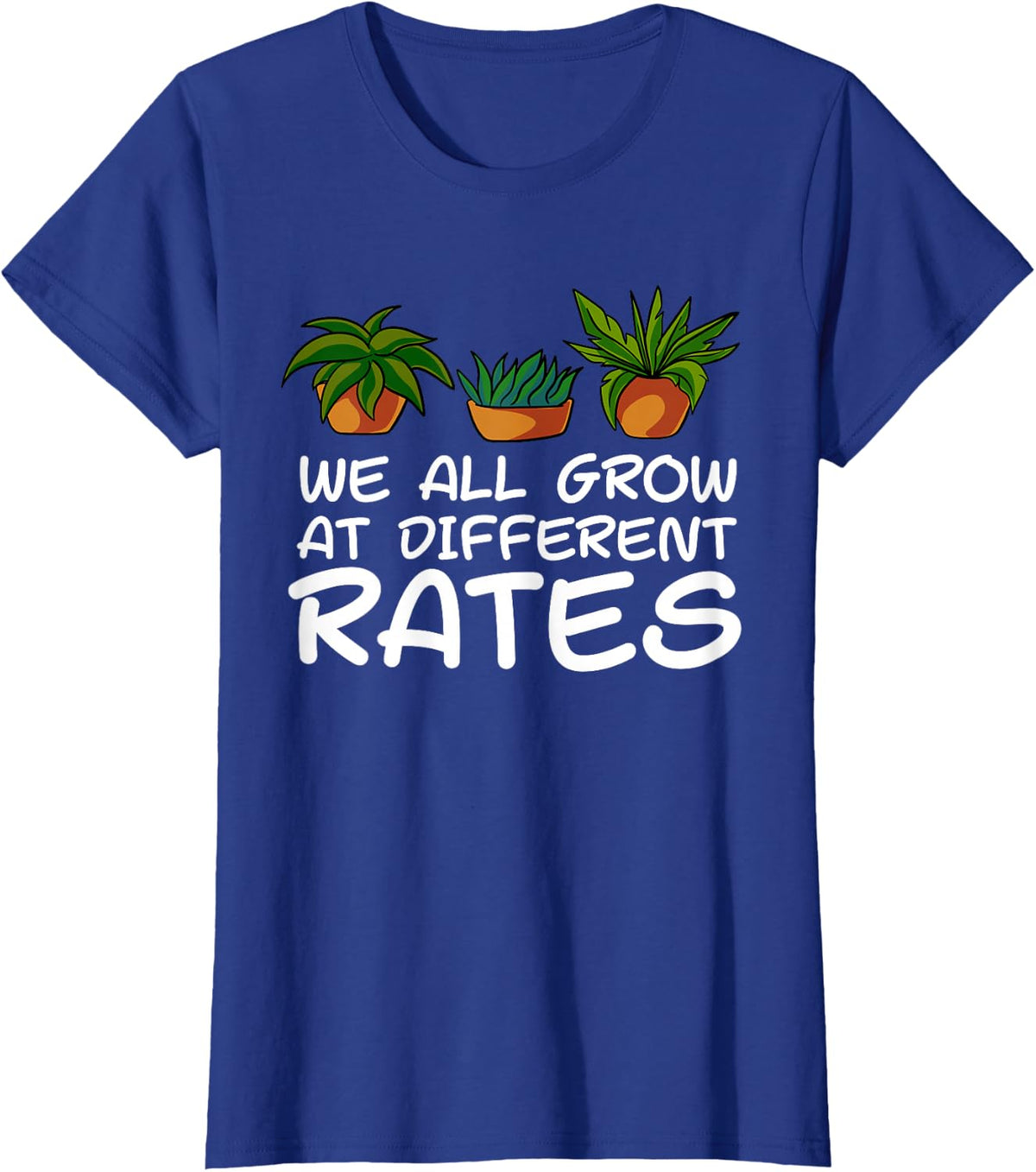 SPED Teacher Gift- We All Grow At Different Rates T-Shirt - Royal Blue