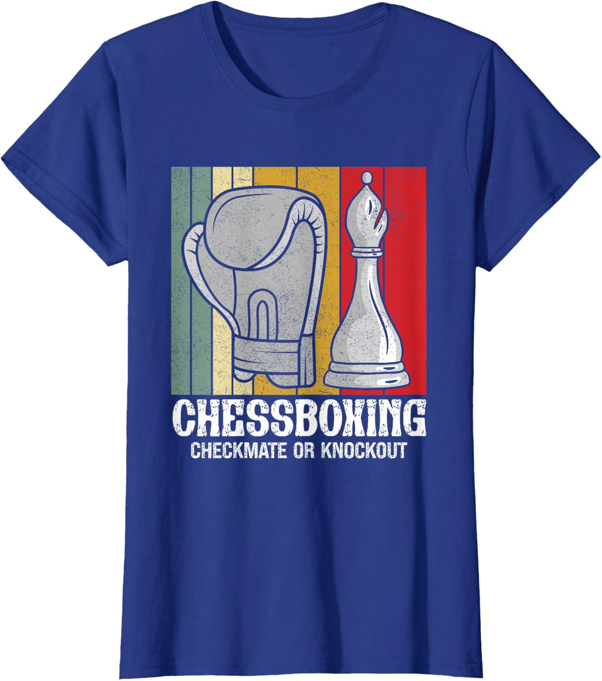 Chessboxing - Checkmate Or Knockout Chess Boxing T-Shirt - Royal Blue