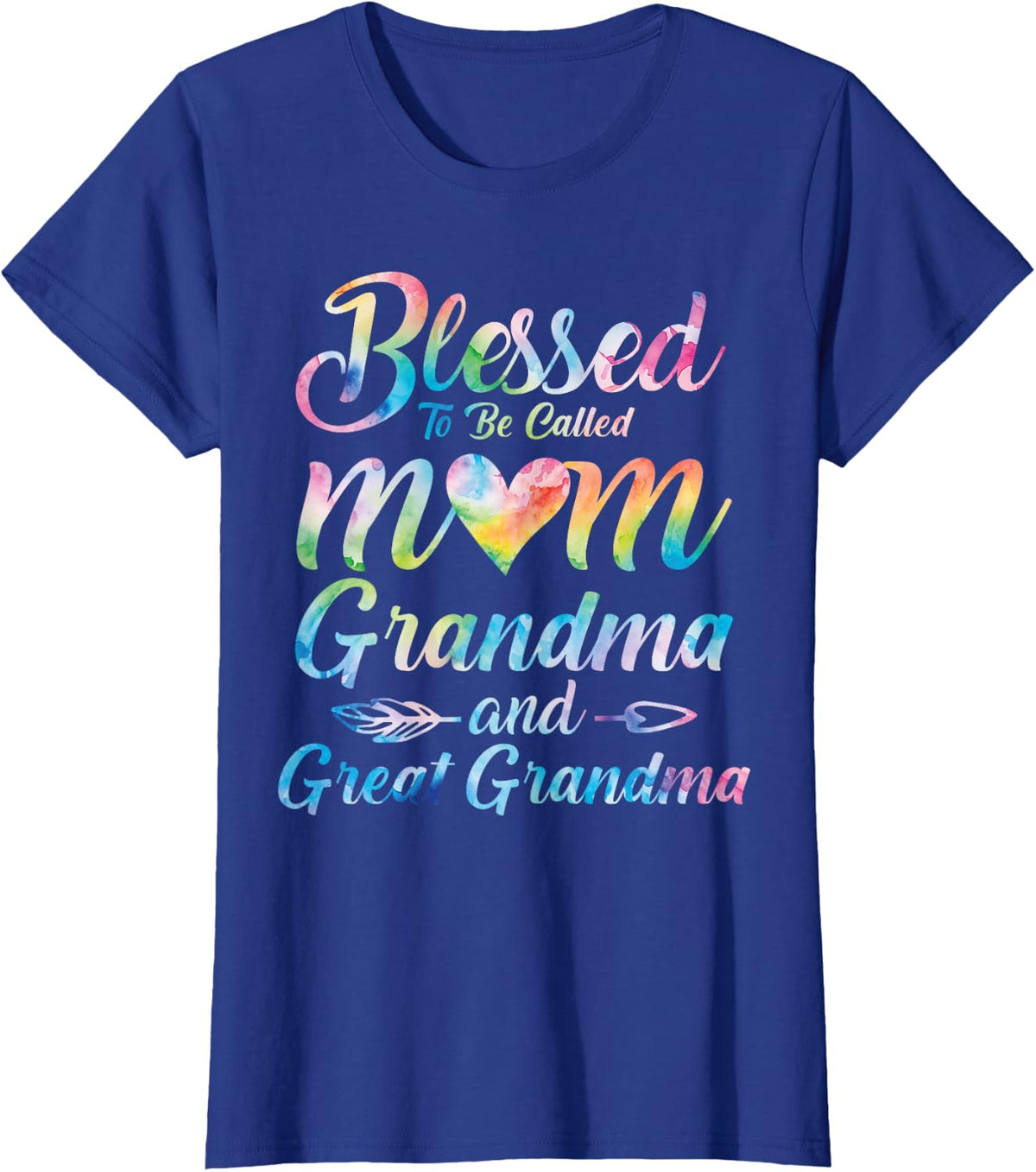 Blessed To Be Called Mom Grandma Great Grandma Shirt Mothers Day Tee T-Shirt - Royal Blue