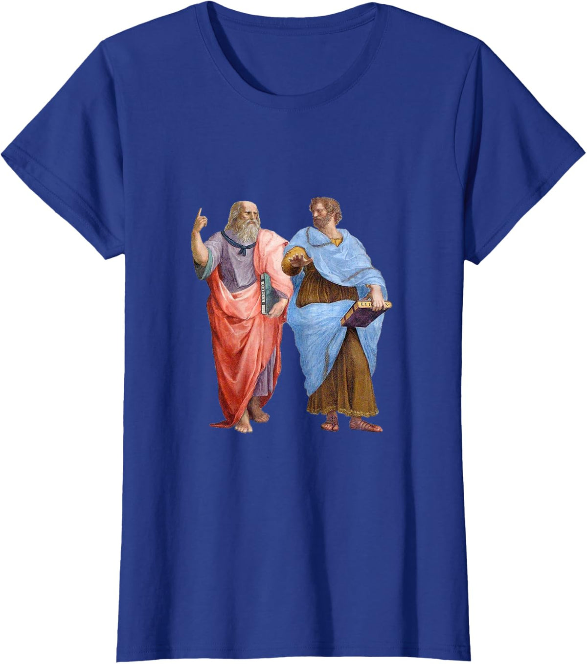 Plato and Aristotle from The School of Athens Renaissance T-Shirt - Royal Blue