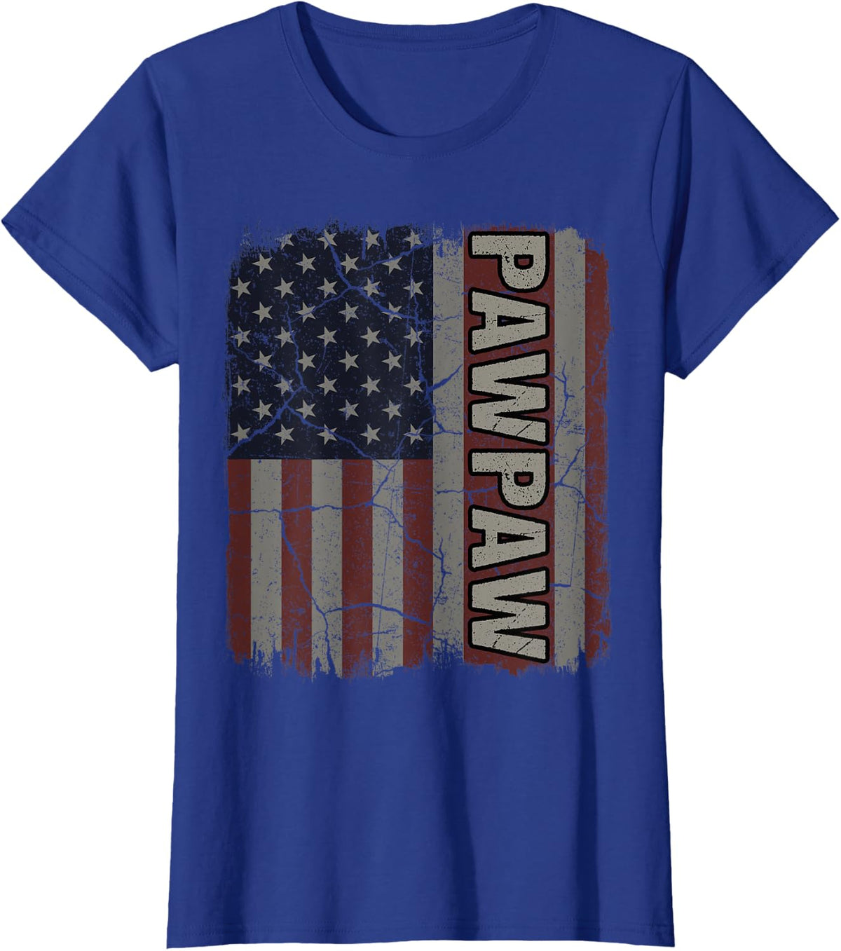 Pawpaw American Flag Vintage Father's Day 4th of July Gift T-Shirt - Royal Blue