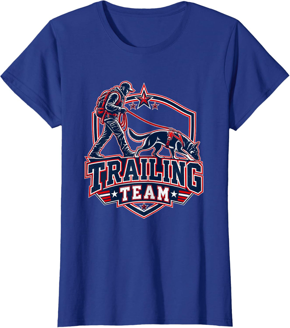 Trailing Team Mantrailing Dog Bloodhound Handler Shirt T-Shirt - Royal Blue