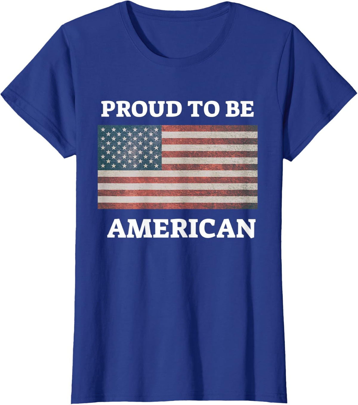 Patriotic USA Flag Proud To Be American Gift Citizen Veteran T-Shirt - Royal Blue