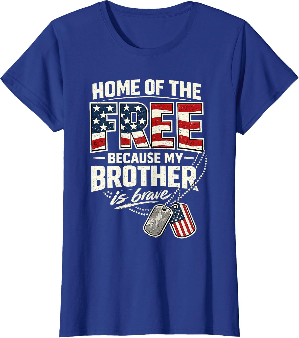 Proud Military Sister My Brother is Brave T-Shirt - Royal Blue