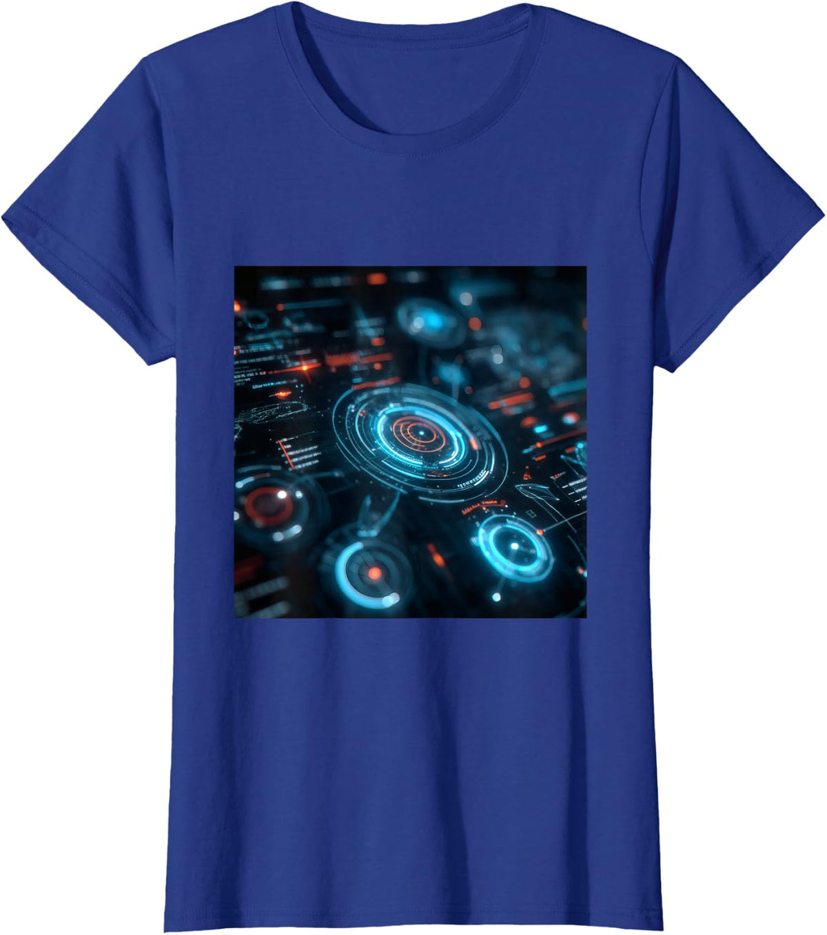 Futuristic Fi HUD Interface Cyberpunk Display T-Shirt - Royal Blue