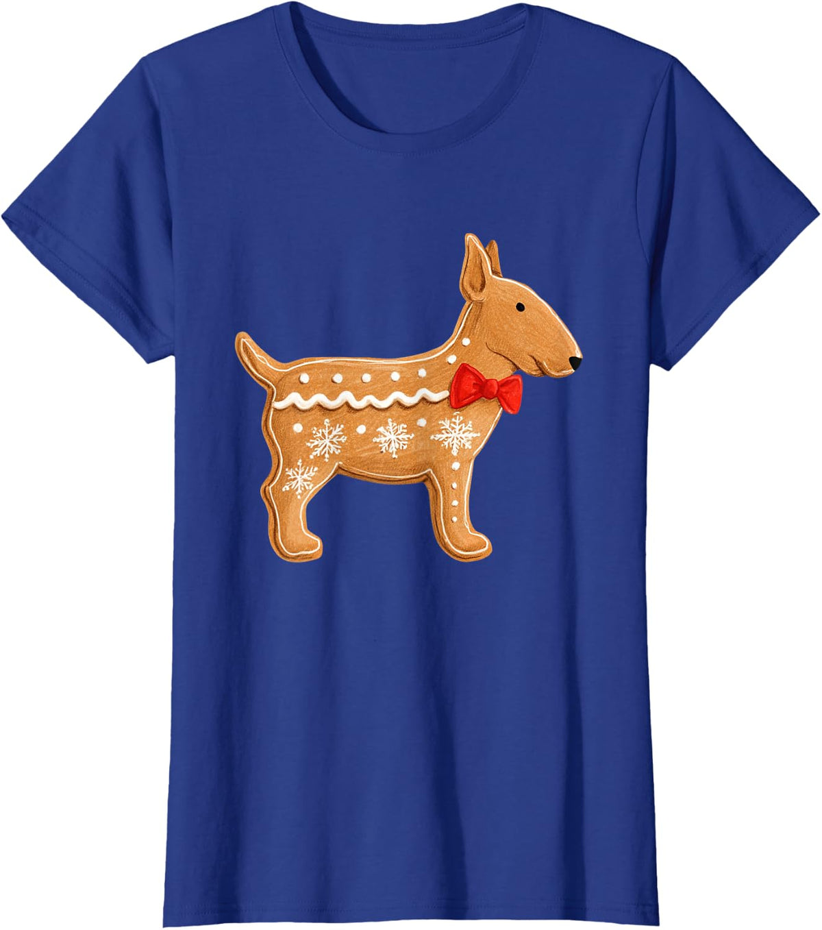 Bull Terrier Christmas Gingerbread Cookie Dog Lover T-Shirt - Royal Blue