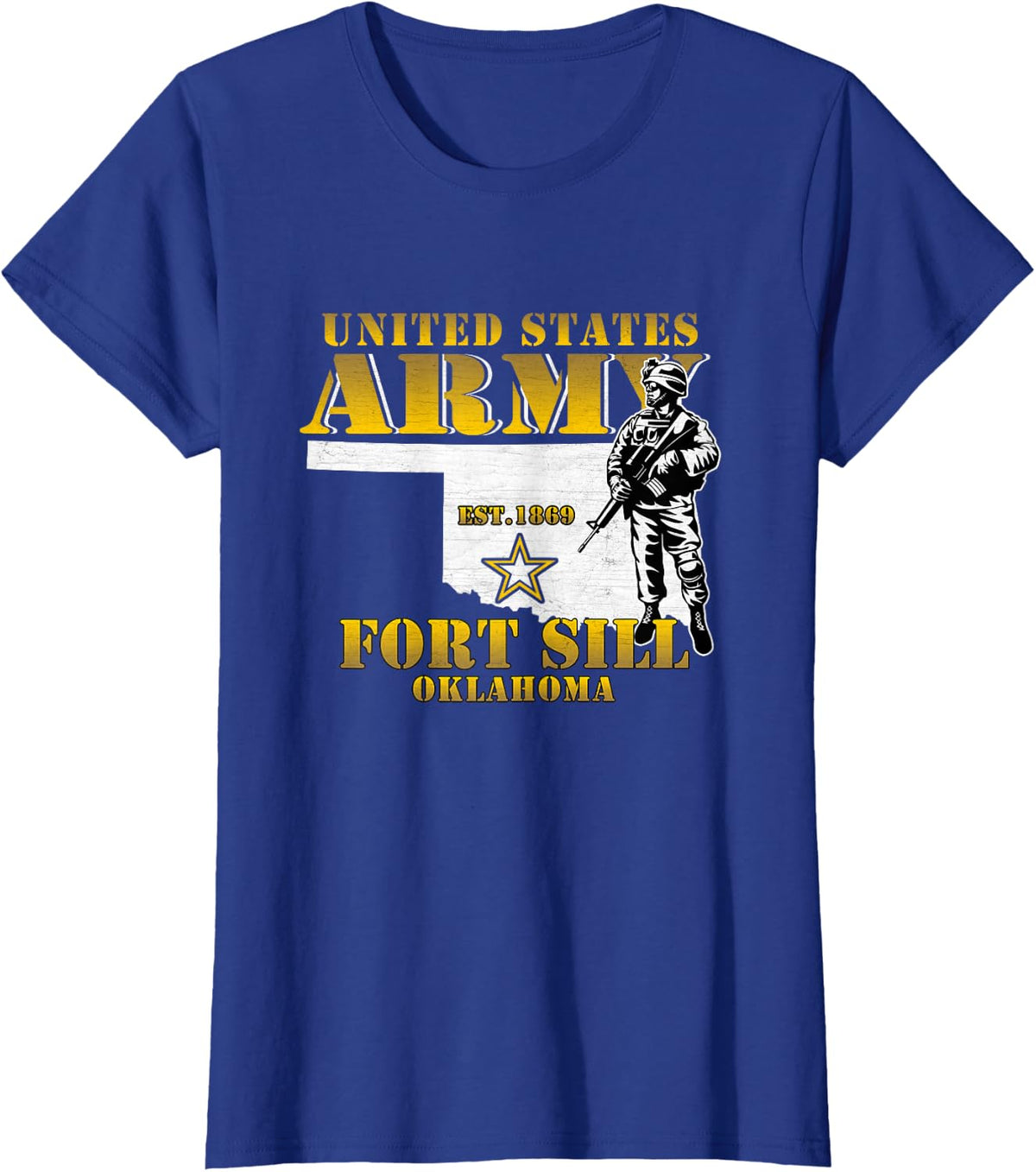 Fort Sill Oklahoma Us Army Base Ft Sill Veterans Vintage T-Shirt - Royal Blue
