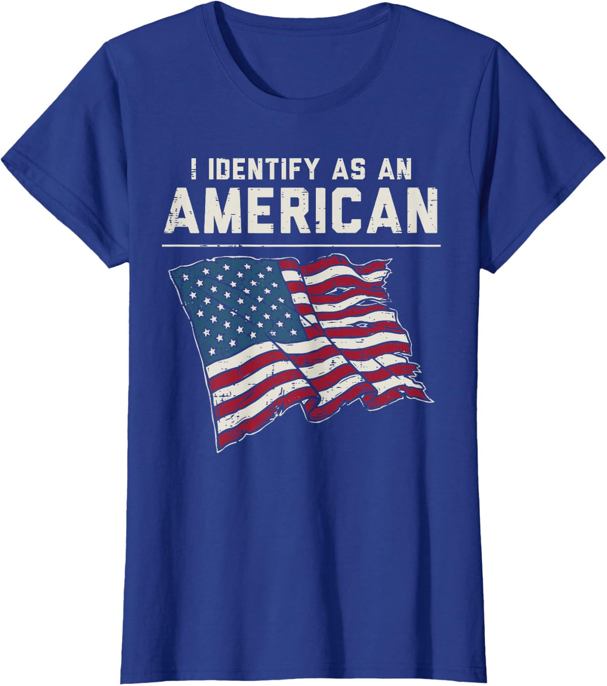 I Identify As an American US Flag 4th of July Men Women Kids T-Shirt - Royal Blue