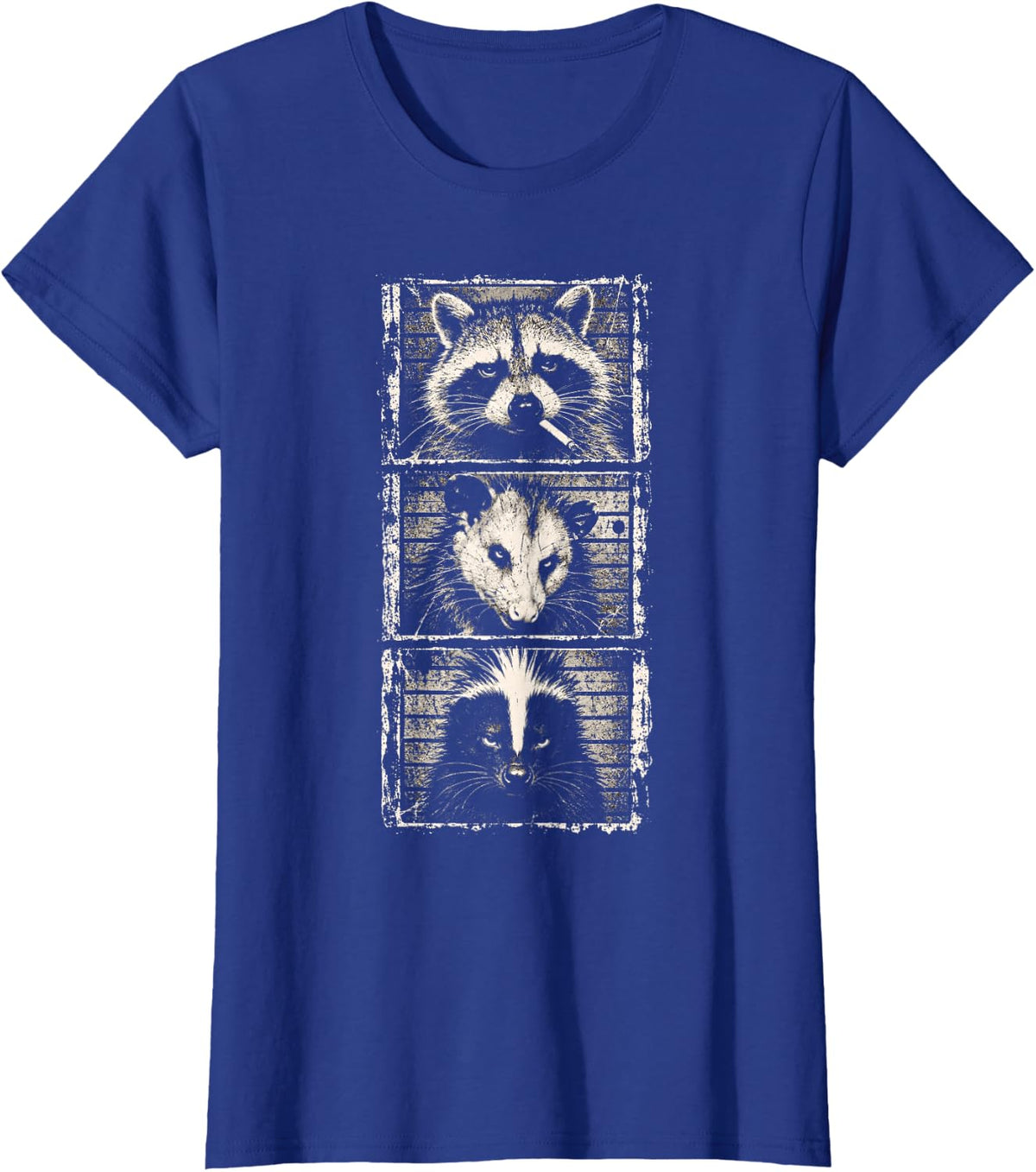 Night Trash Panda Crew Raccoon Opossum Skunk Meme T-Shirt - Royal Blue