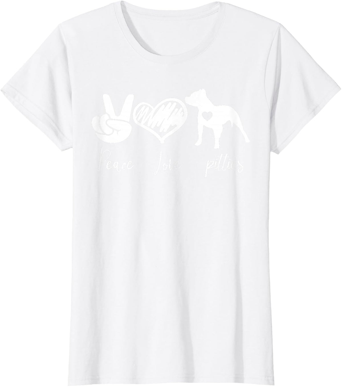 peace love and Pitties Pitbull T-Shirt - White