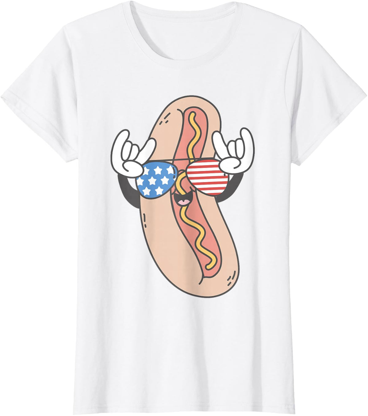 4th of July Hot Dog Hotdog Fourth of July Boys Men Women T-Shirt - White