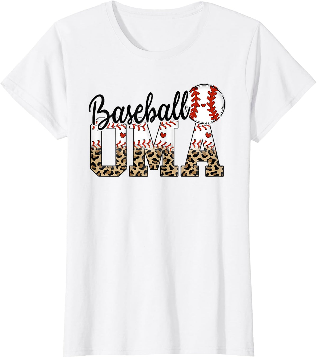 Baseball Oma Women BallPark Oma Baseball Mom Mother's Day T-Shirt - White