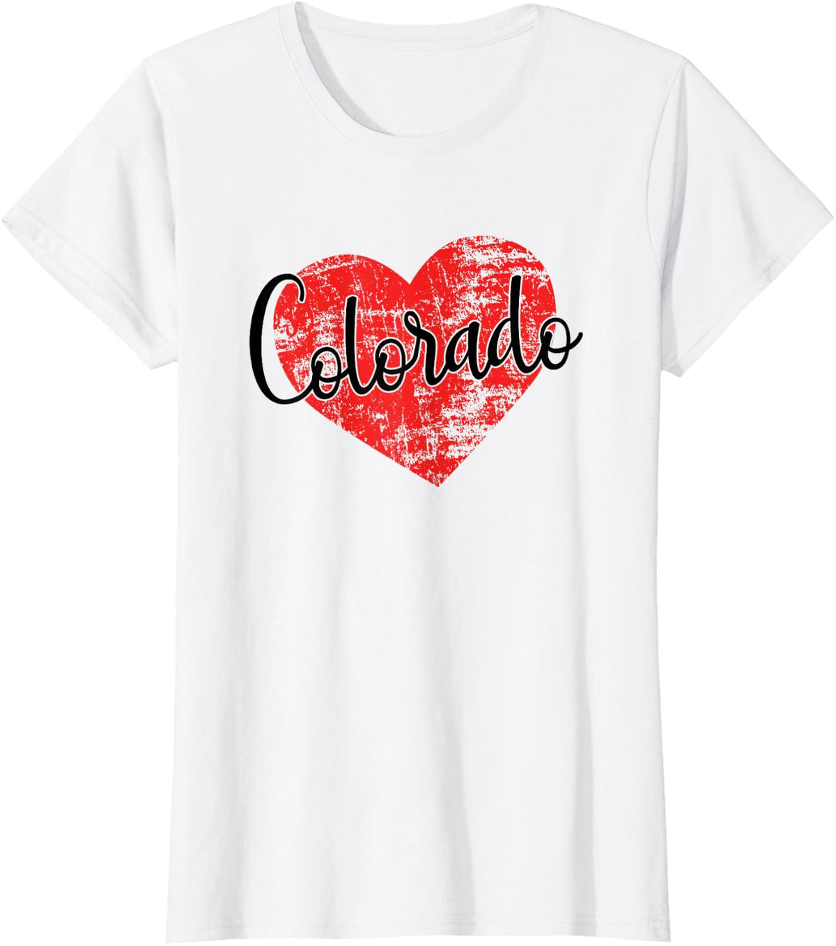 Colorado Love Cool Grunge Heart Fun Colorado Pride T-Shirt - White