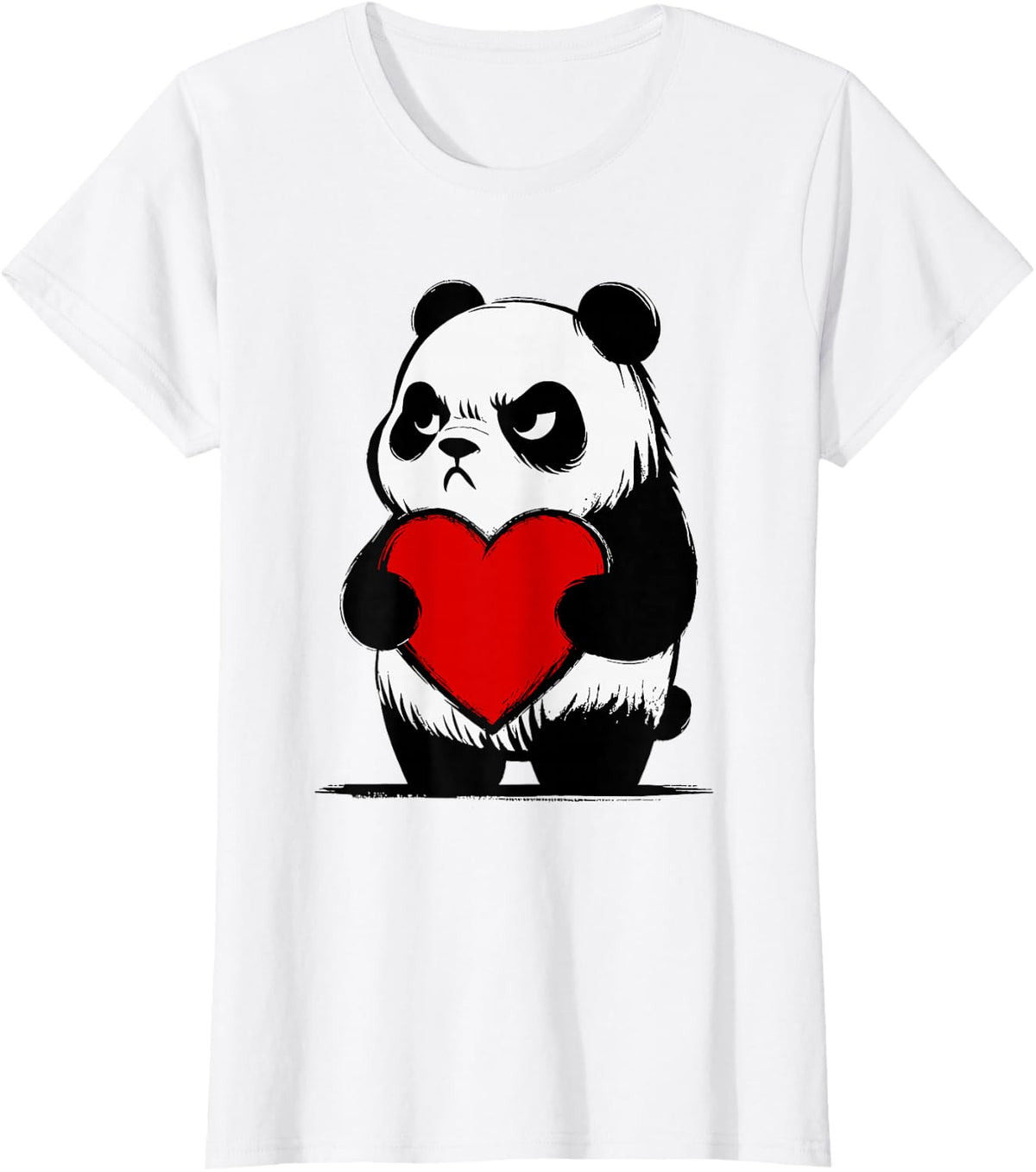 Grumpy Panda Men Women Kids Funny St. Valentine's Day T-Shirt - White