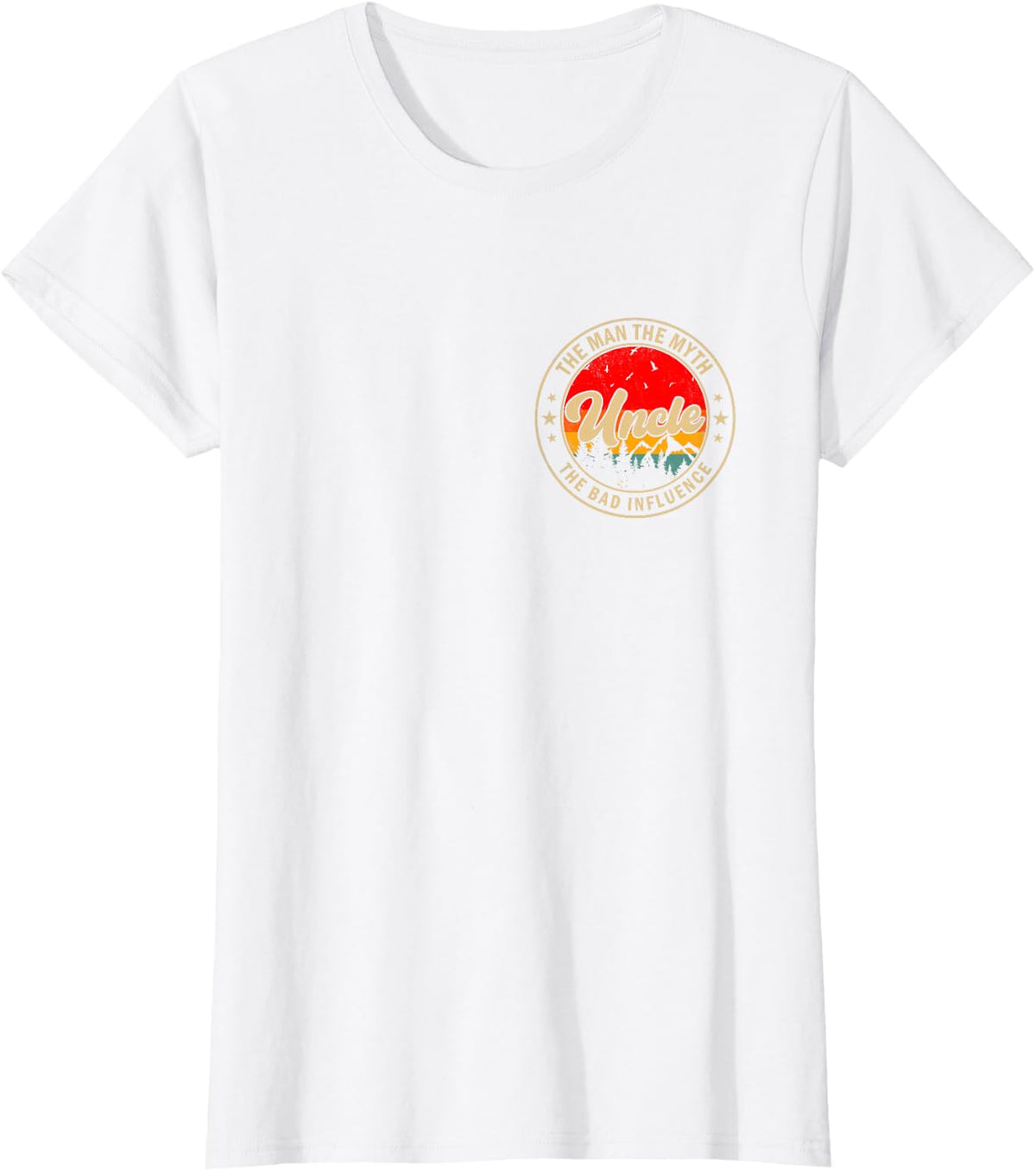 Uncle the Man the Myth the Bad Influence Vintage Retro T-Shirt - White