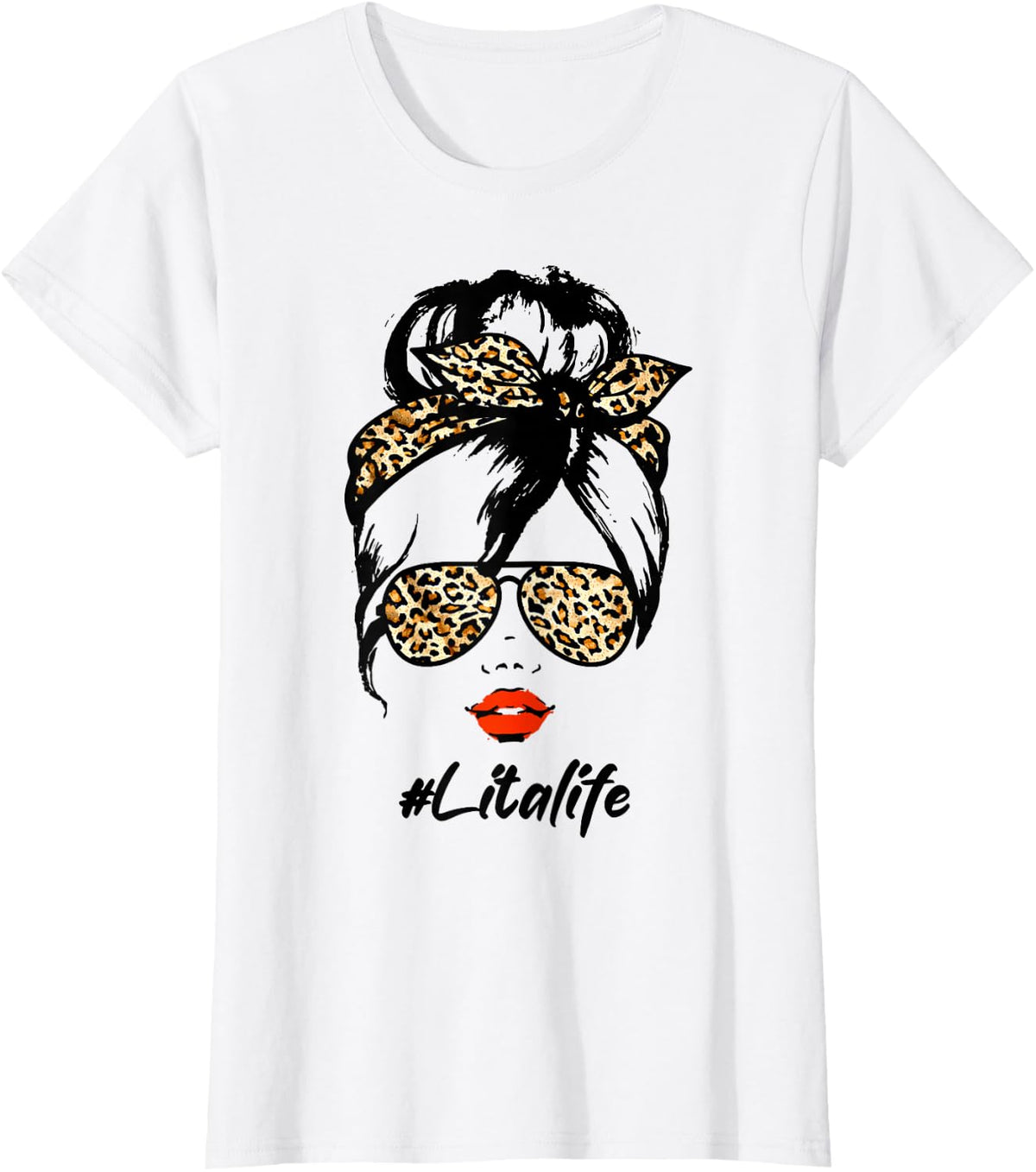 Classy Lita Life With Leopard Pattern Shades #Litalife T-Shirt - White