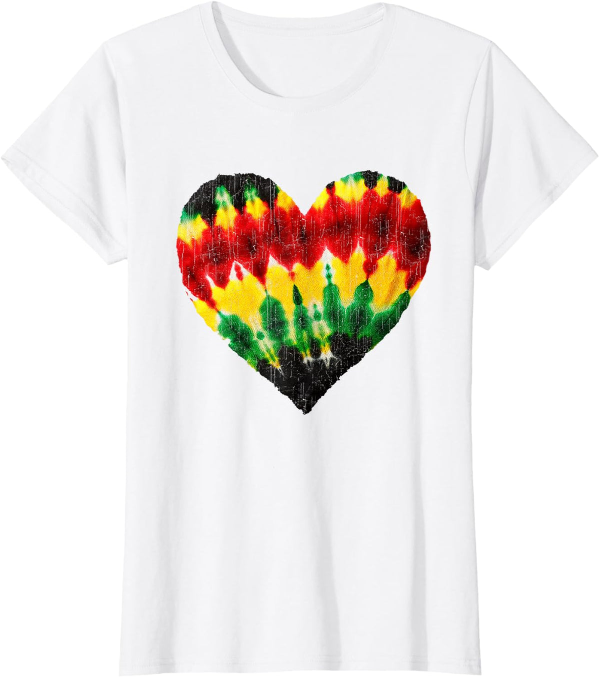 Tie Dye Reggae Valentines Colorful Hearts Day Men Women Kids T-Shirt - White