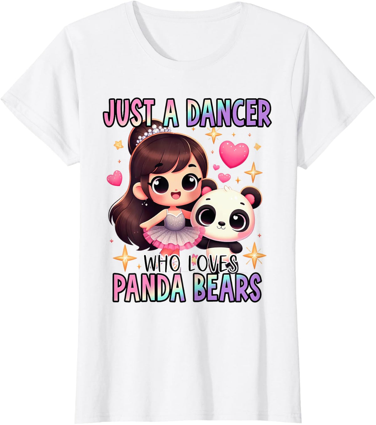Just a Dancer Who Loves Panda Bears Ballerina Dance Ballet T-Shirt - White