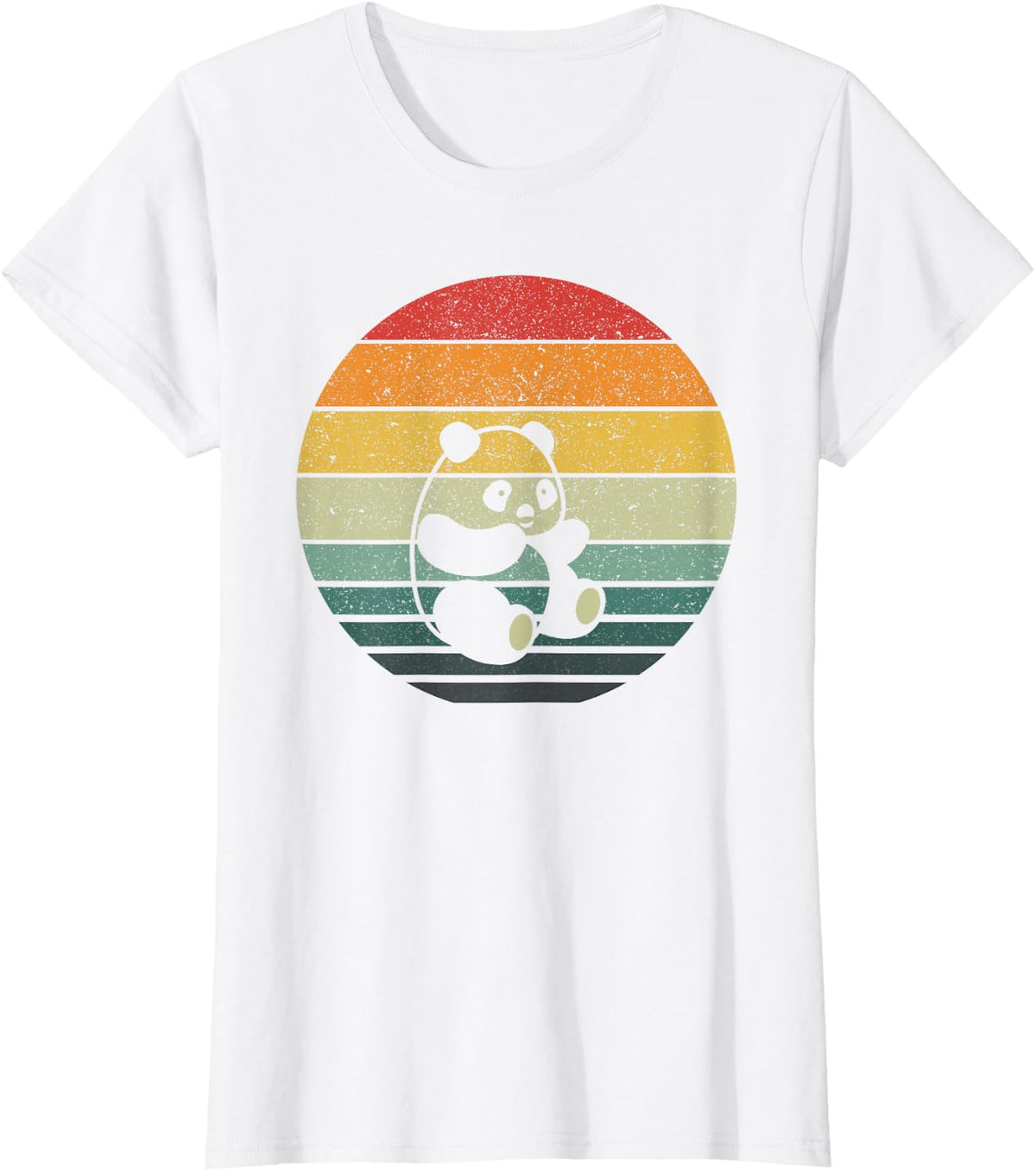Panda Vintage Retro Sunset Tees 60s 70s style T-Shirt - White