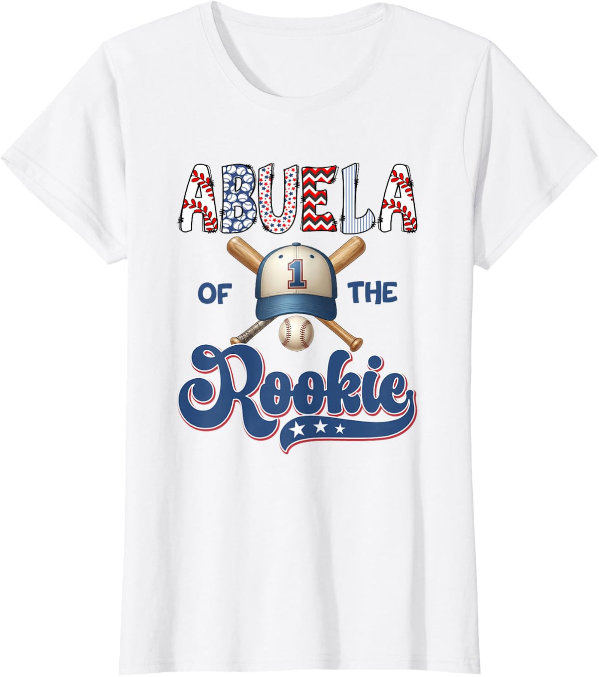 Abuela Rookie of The Year 1st Birthday Boy Baseball T-Shirt - White