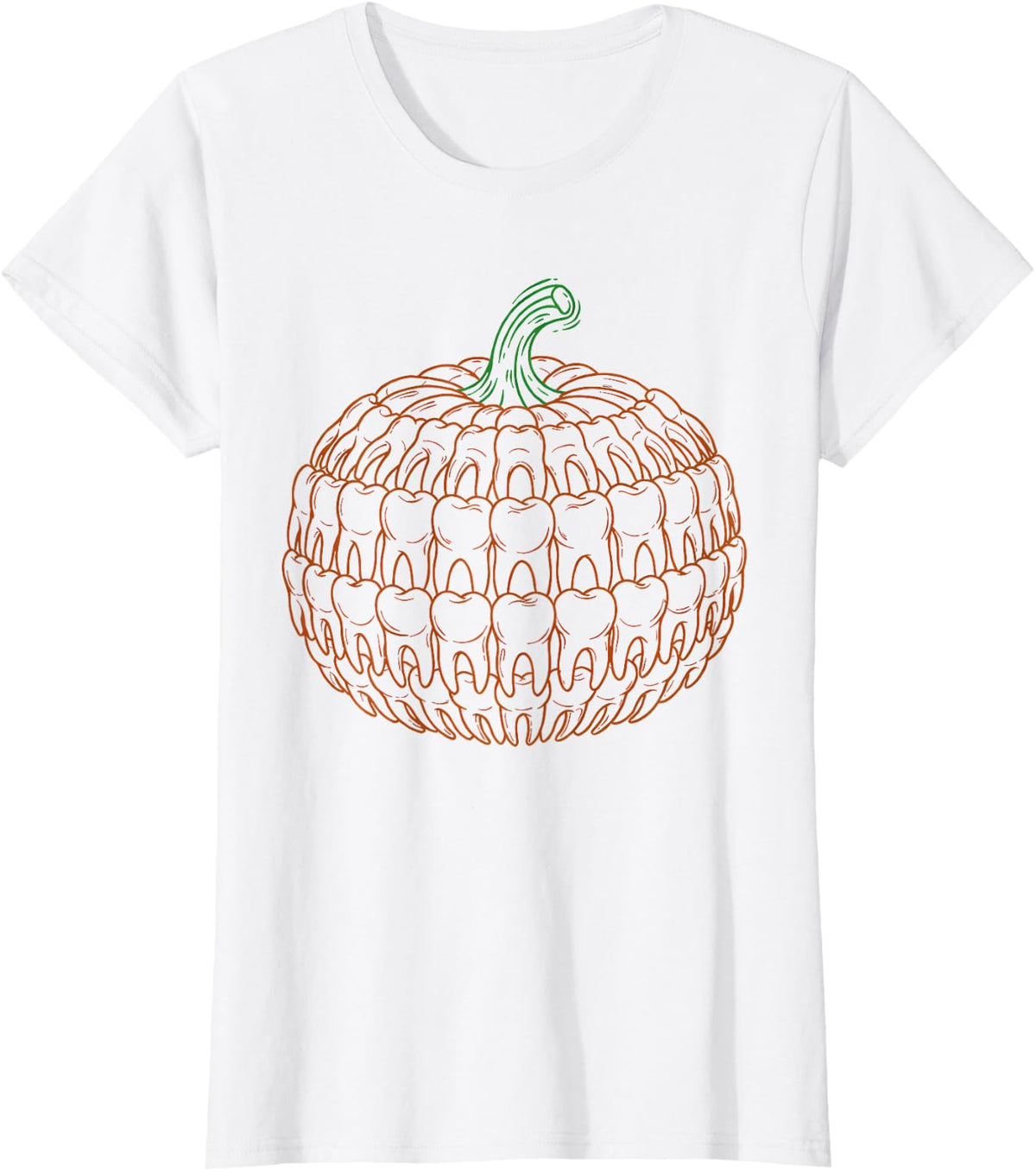 Fall Dental Pumpkin Autumn Halloween Dentist Assistant T-Shirt - White