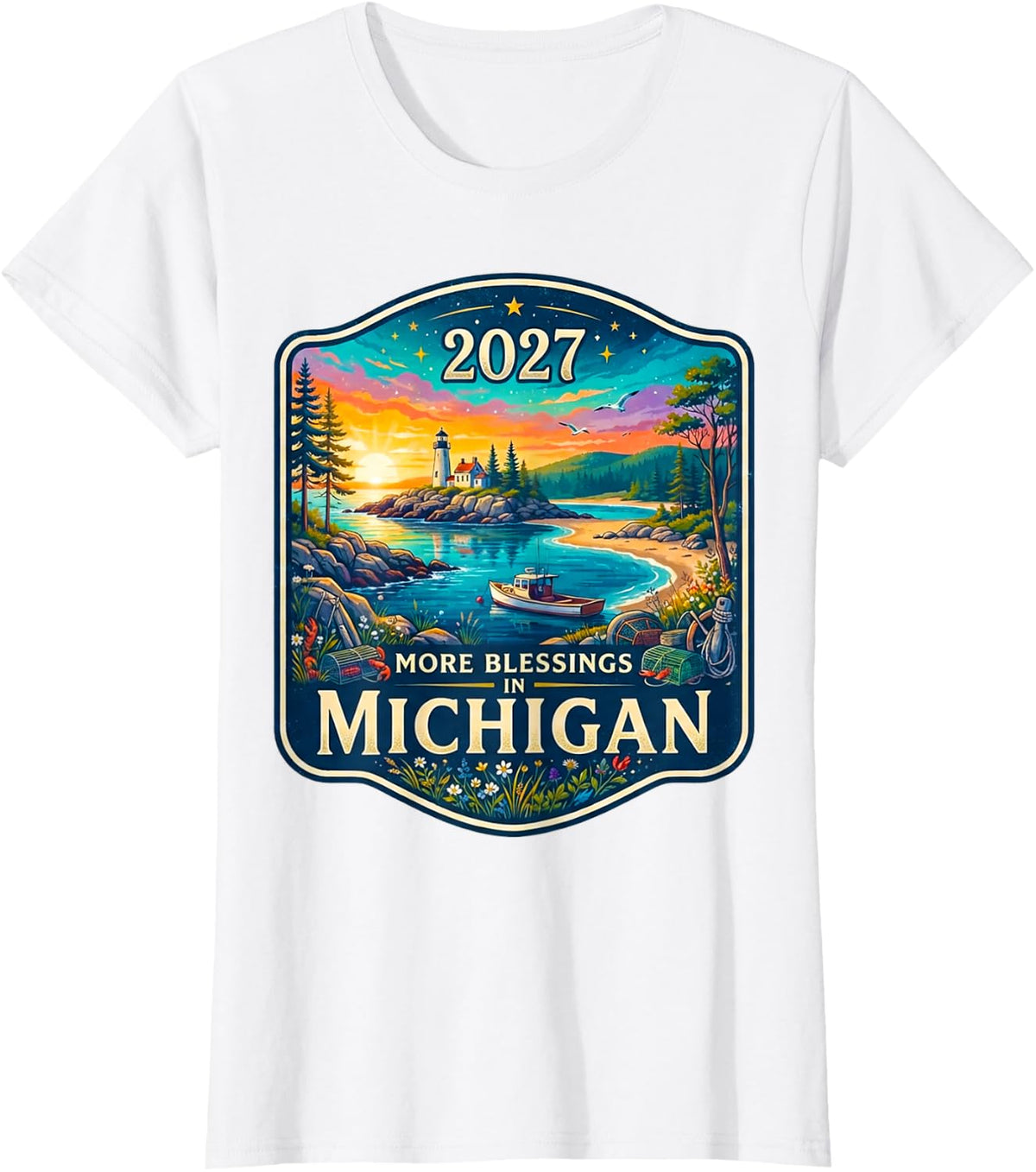 Michigan 2027 New Year Family Gathering Reunion Blessings T-Shirt - White
