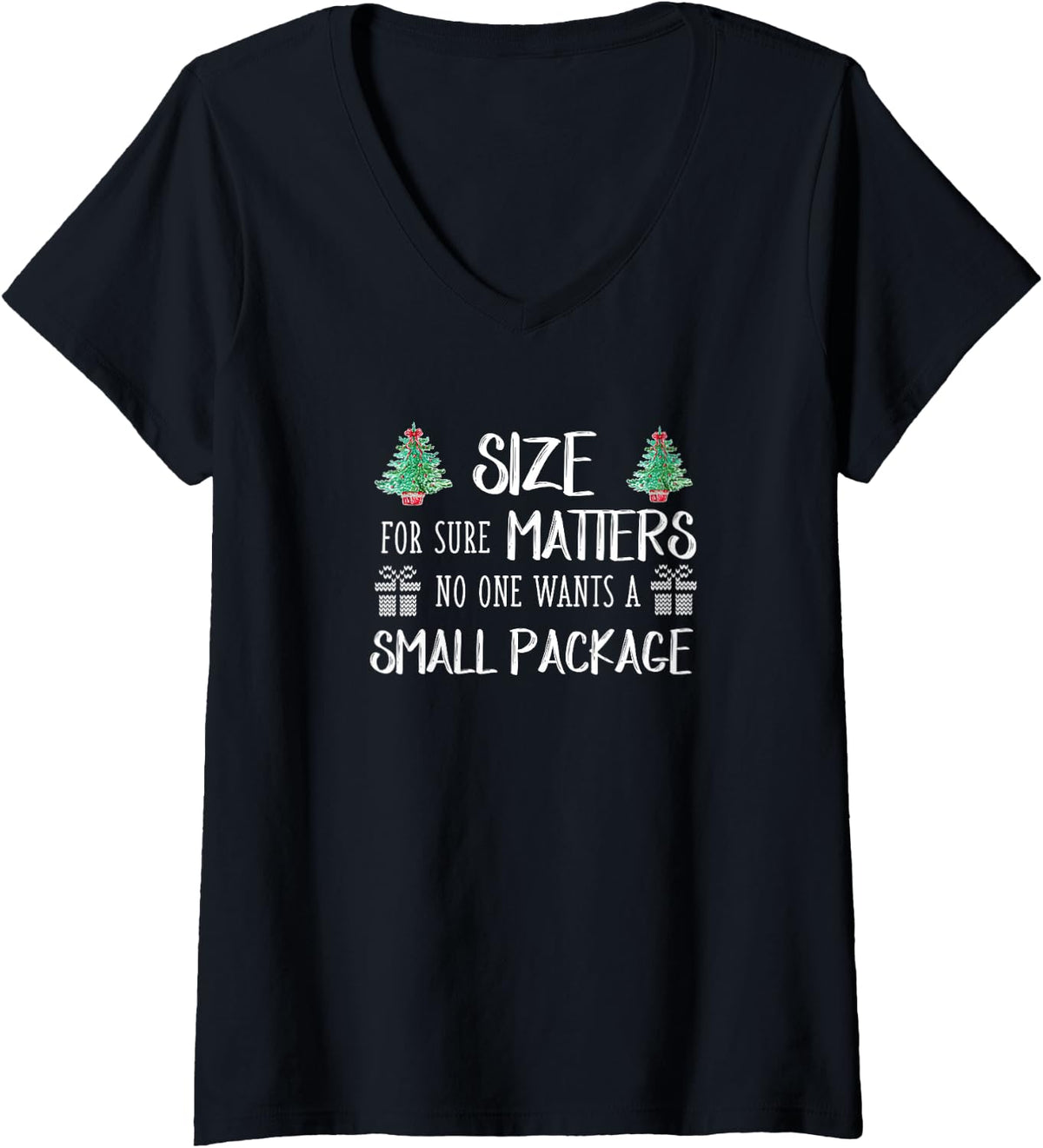 Womens Naughty Christmas Shirts Decor Funny Sayings Pajama Top V-Neck T-Shirt - Black