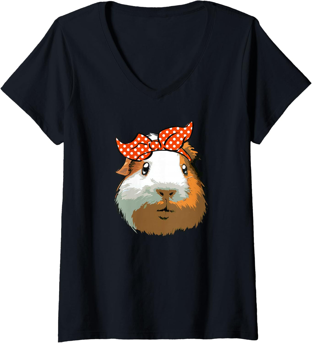Women's Guinea Pigs Animal Cavy Owner V-Neck T-Shirt - Black