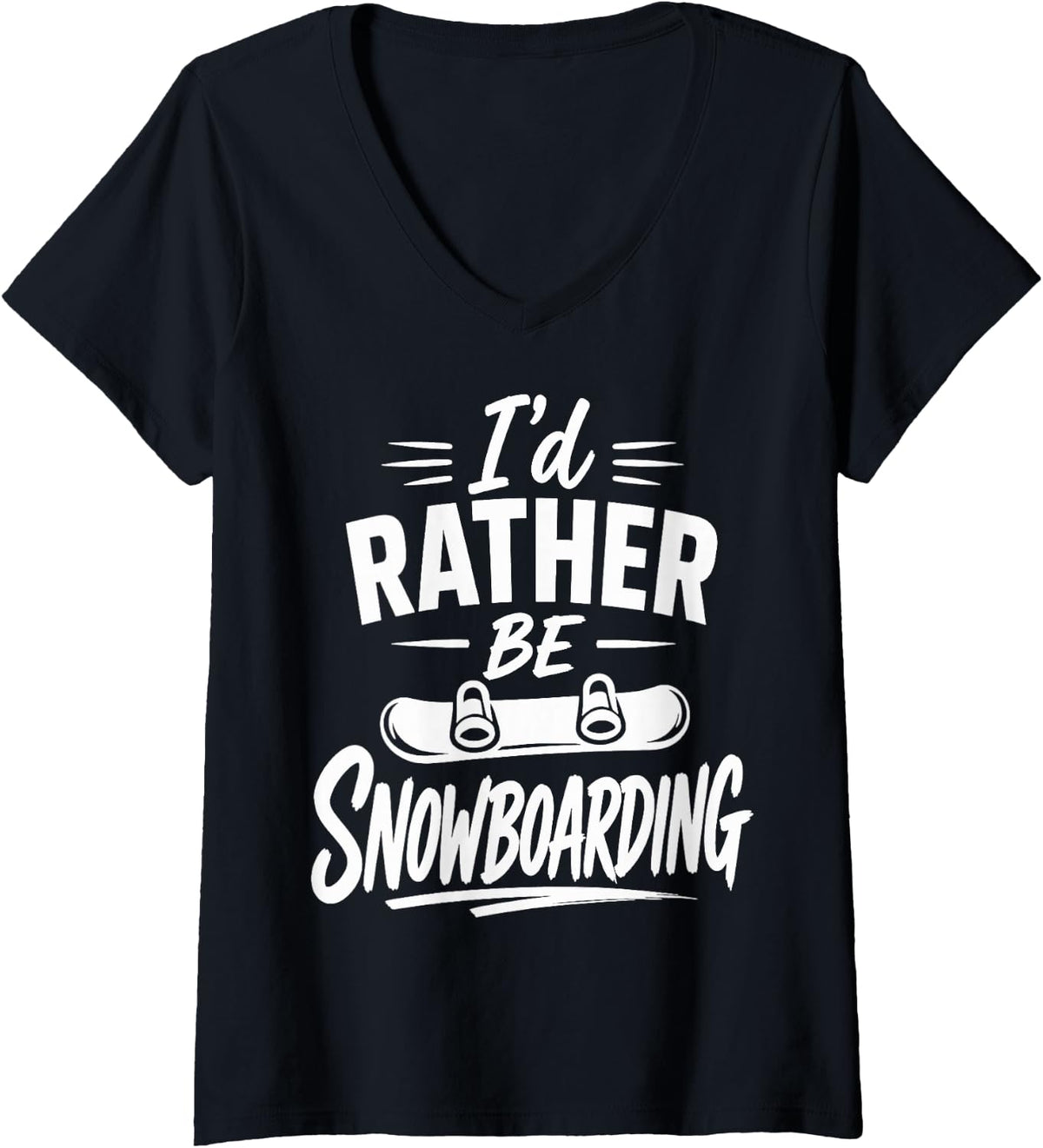 Women's Snowboarder Rider Snowboarding Vacations Boarder V-Neck T-Shirt - Black