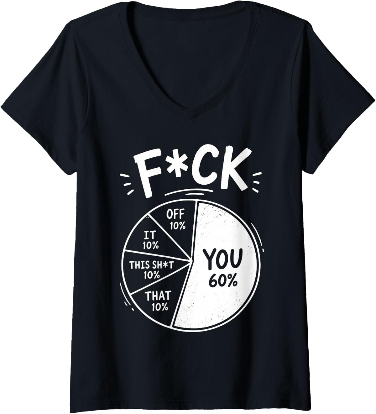 Women's Sarcastic Percentage Graph Meme for Men & Women V-Neck T-Shirt - Black