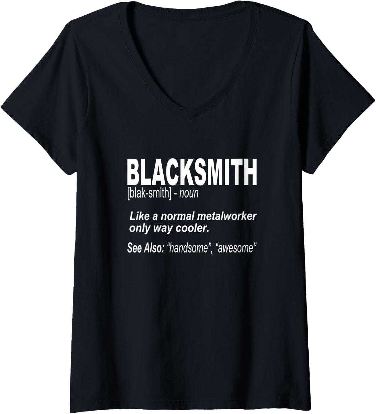 Women's Definition of a Funny Blacksmith V-Neck T-Shirt - Black