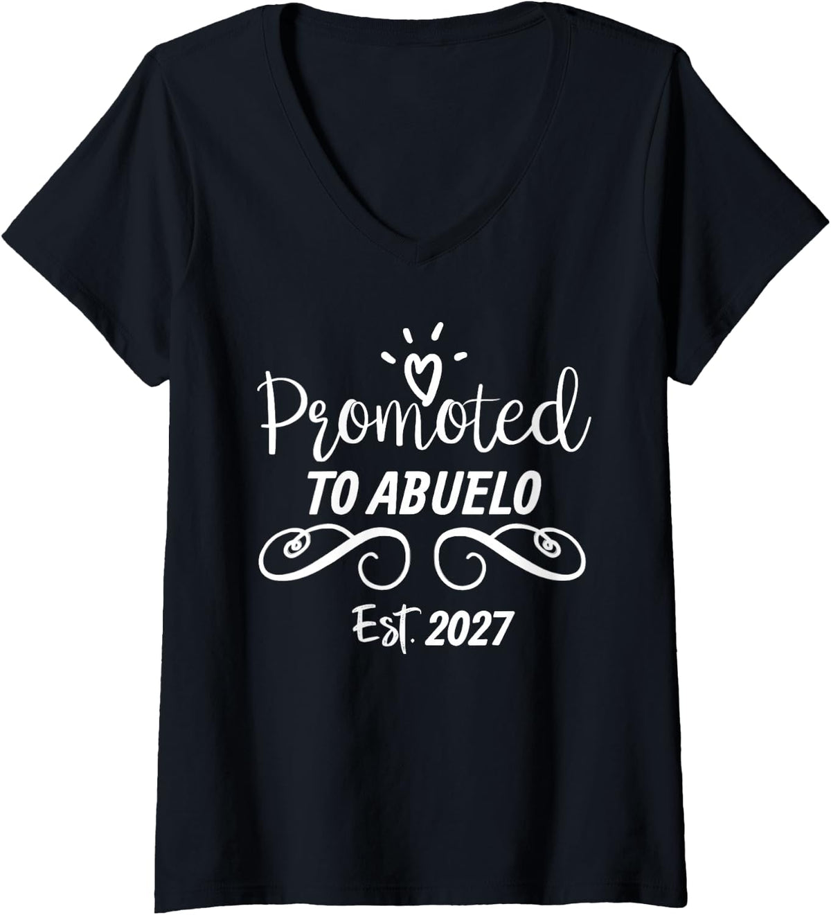 Women's Soon Abuelo 2027 Promoted to Abuelo Est 2027 V-Neck T-Shirt - Black