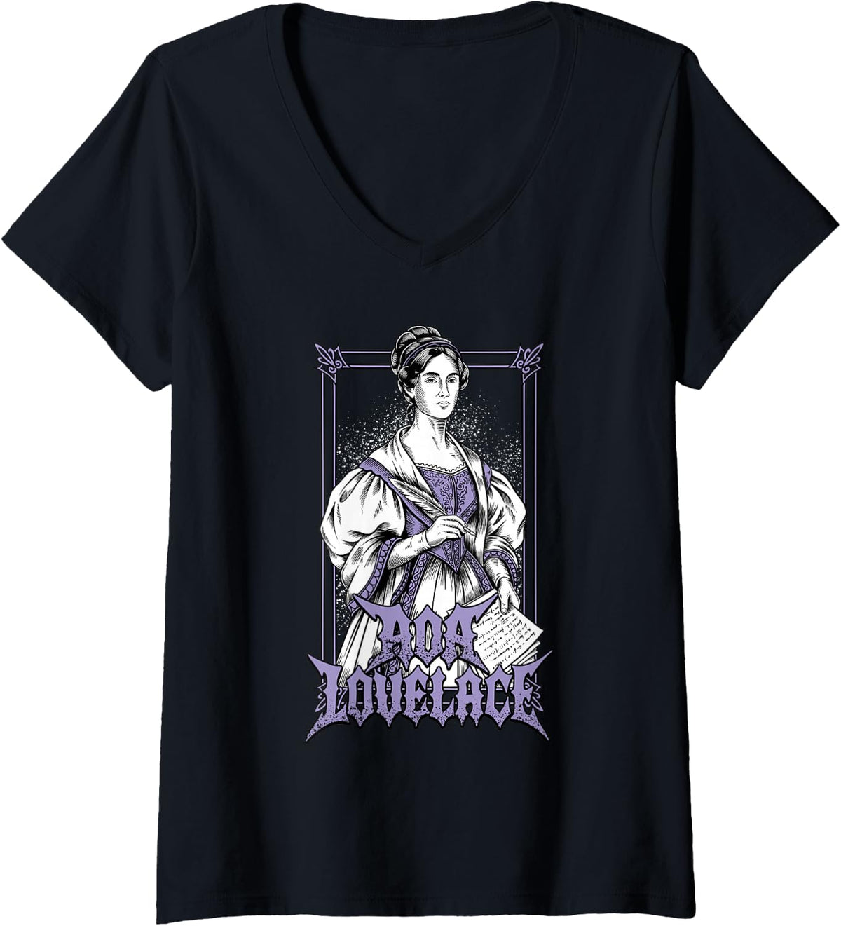 Women's Ada Lovelace V-Neck T-Shirt - Black