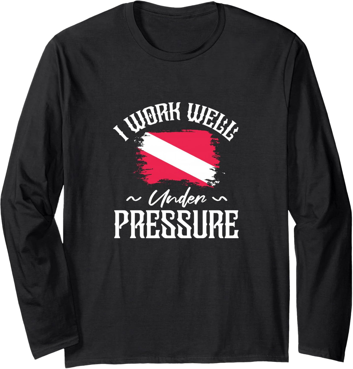 Scuba Diving Scuba Diver Dive Flag Long Sleeve T-Shirt - Adult Unisex Black