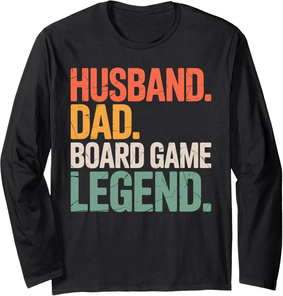Cute Board Game Art for Dad Father Men Board Gamer Meeple Long Sleeve T-Shirt - Adult Unisex Black