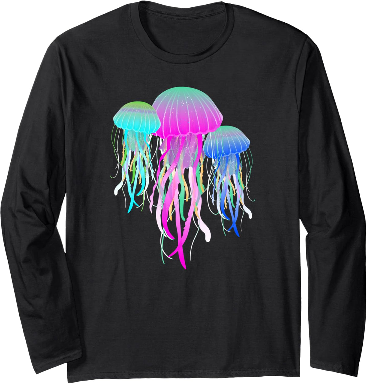 Jellyfish Ocean Decor Jelly Fish Shirt Sea Animals Long Sleeve T-Shirt - Adult Unisex Black