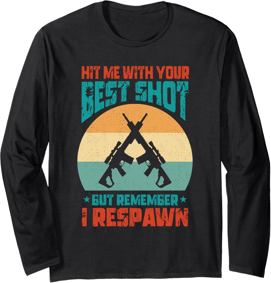 airsoft Shooting combat Sports Game Long Sleeve T-Shirt - Adult Unisex Black
