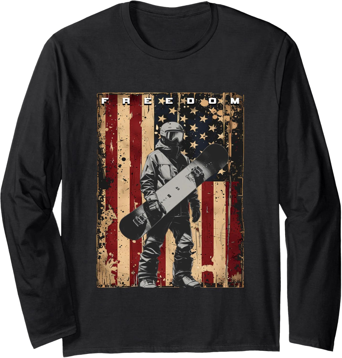 Snowboarding Snowboarder Snowboard Long Sleeve T-Shirt - Adult Unisex Black