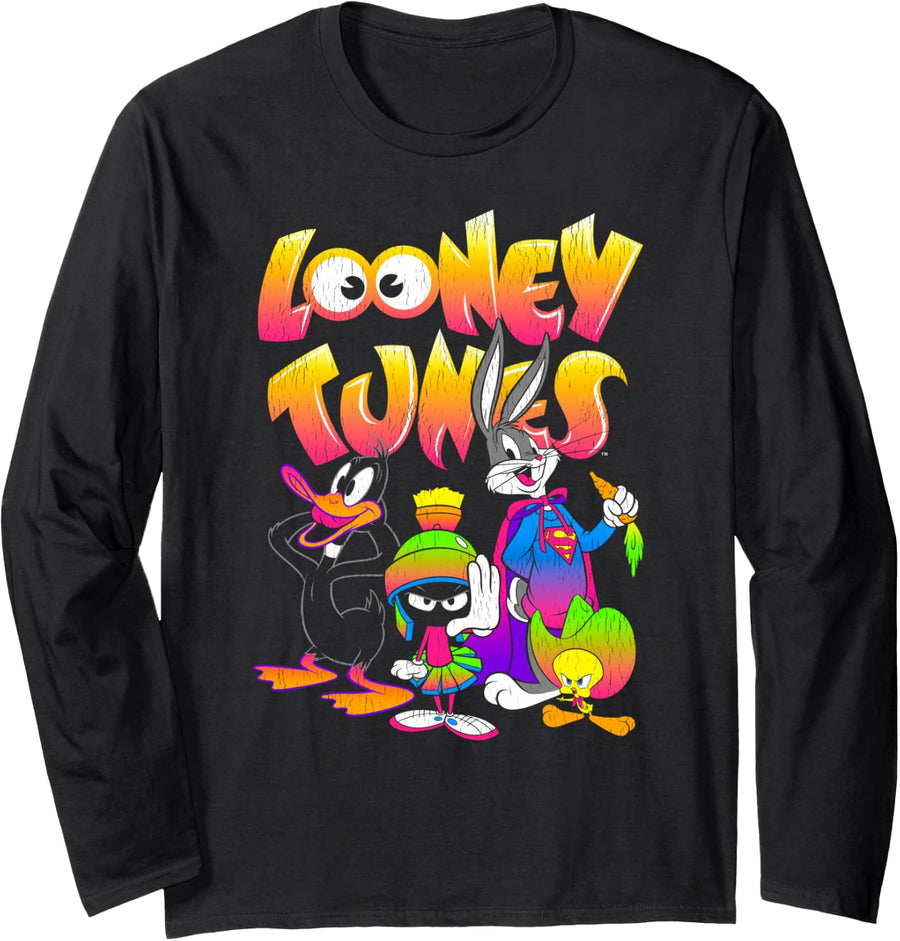 Looney Tunes Valentine's Day Love is in The Air Pepe Le Pew Long Sleeve T-Shirt - Adult Unisex Black