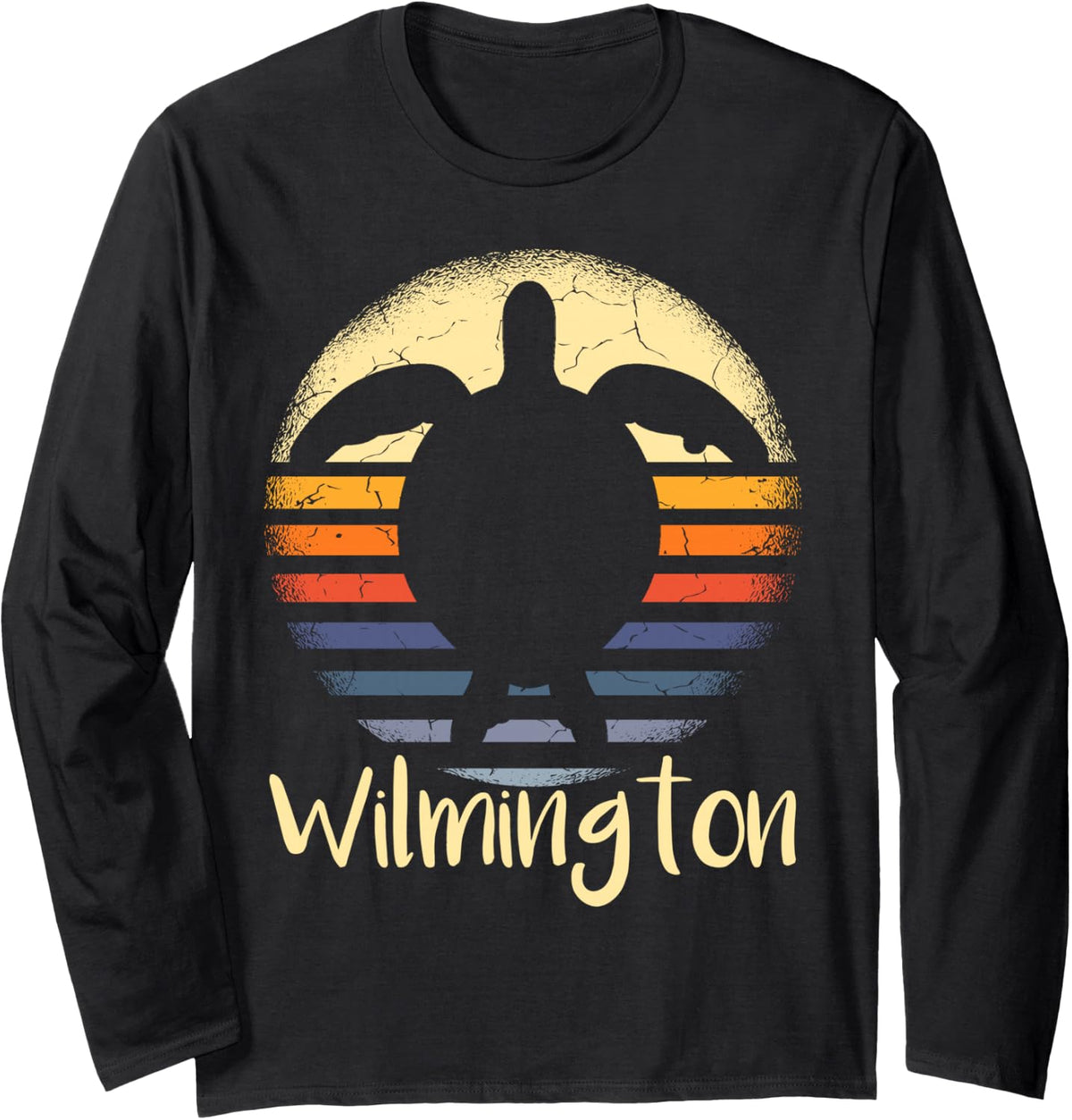 Cute Wilmington Beach North Carolina NC sea Turtle Lover Long Sleeve T-Shirt - Adult Unisex Black