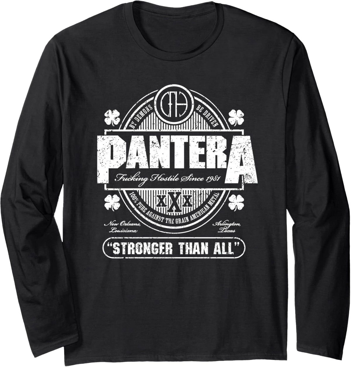 Pantera Official Stronger Than All St Patrick's Day Long Sleeve T-Shirt - Adult Unisex Black